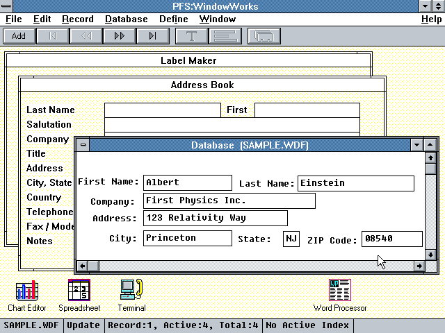 PFS WindowWorks 1.1 - Database